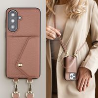 Selencia Sera Phone Case with Cord and Envelope Card Holder Samsung Galaxy A37 (5G) - Old Pink