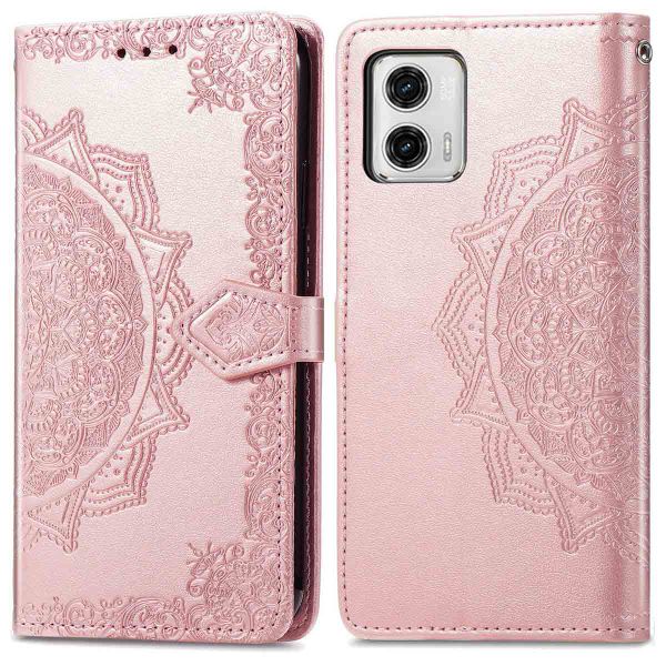 imoshion Mandala Bookcase Motorola Moto G73 - Rosé Goud