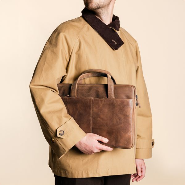 Accezz Leather Laptoptas 16 inch - Cognac