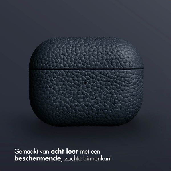 Accezz Echt Leren Case AirPods Pro 2 - Donkerblauw