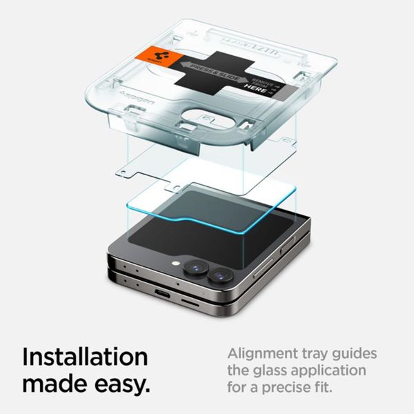 Spigen GLAStR EZ Fit Screenprotector 2 Pack + Applicator Samsung Galaxy Z Flip 6 / Flip 7 FE