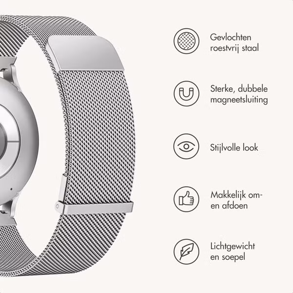 imoshion Milanees magnetisch bandje  - Universeel 20 mm aansluiting - Zilver