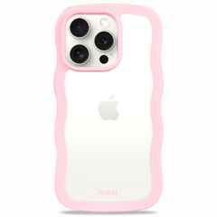 Holdit Wavy Case iPhone 15 Pro - Pink / Transparent