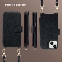 Selencia Riva Bookcase met MagSafe en Koord Apple iPhone 15 - Zwart