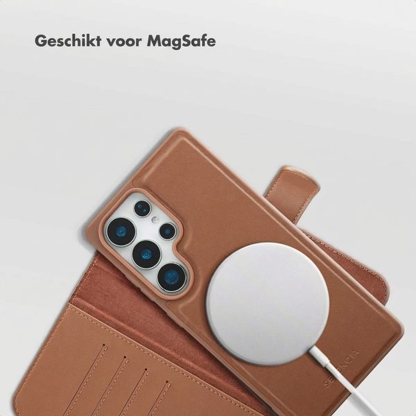 Selencia Olyn Uitneembare Bookcase met MagSafe Samsung Galaxy S25 Ultra - Bruin