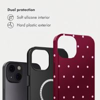 Selencia Vivid Back Cover with MagSafe Apple iPhone 13 - Happy Dots Burgundy