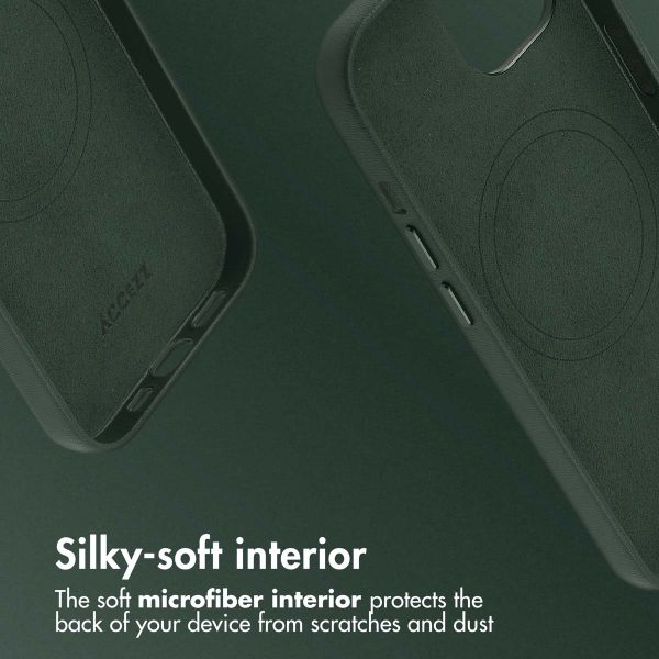 Accezz Leather Back Cover with MagSafe Apple iPhone 15 - Cedar Green