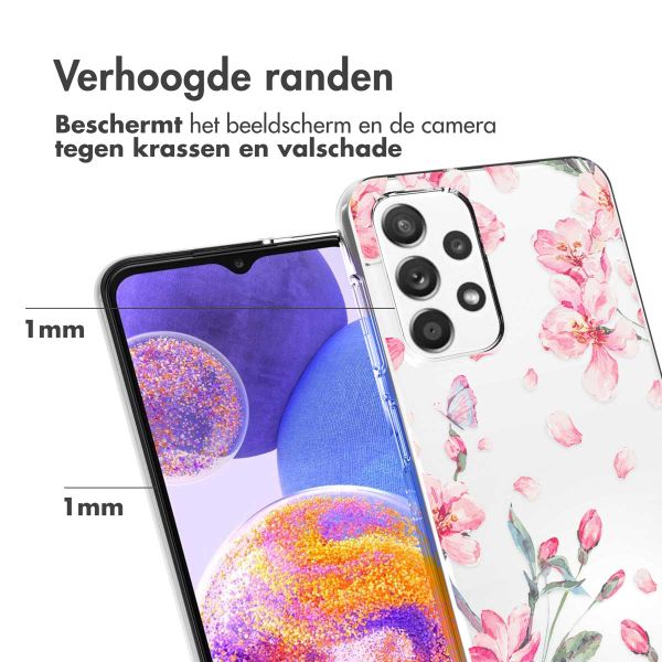 imoshion Design hoesje Samsung Galaxy A23 (5G) - Bloem - Roze