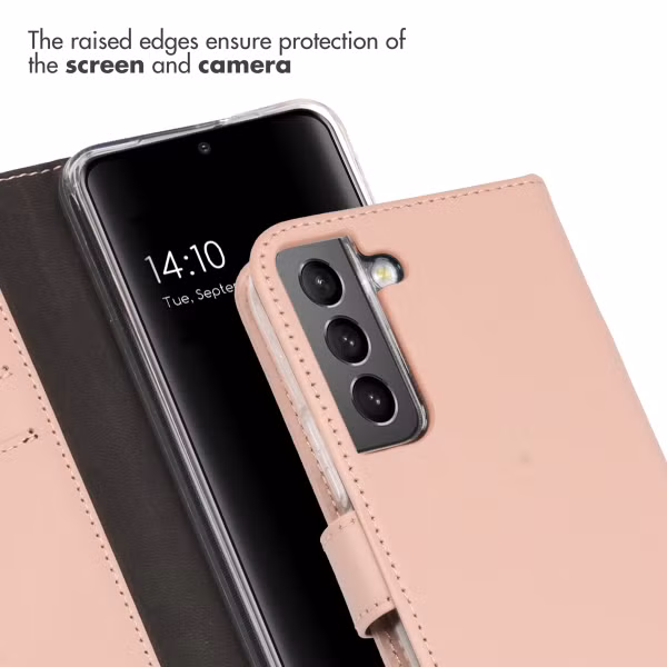 Selencia Echt Leren Bookcase Samsung Galaxy S22 - Roze