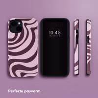 Selencia Vivid Backcover met MagSafe Apple iPhone 14 - Wavy Swirl Pink Plum