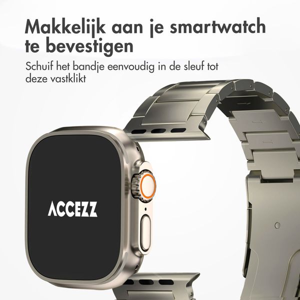 Accezz Mat Titanium bandje Apple Watch Series 1 t/m 11 / SE / Ultra (44/45/46/49 mm) - Titanium