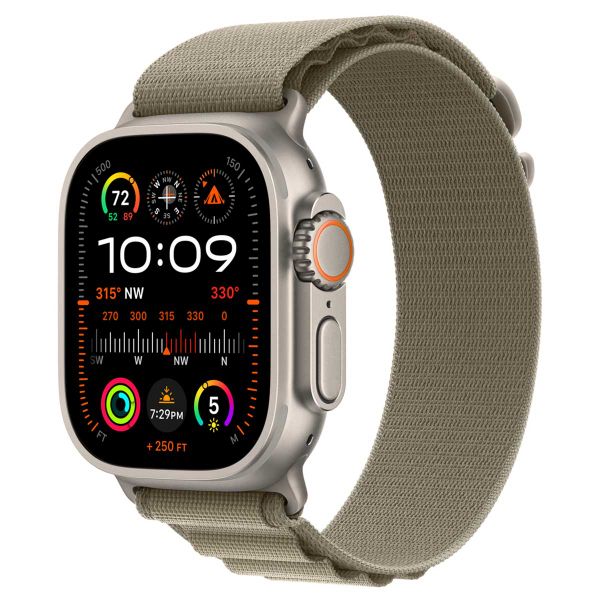 Apple Alpine Loop Band Apple Watch Series 1-10 / SE / Ultra (2) - 42/44/45/46/49 mm - Maat L - Olive