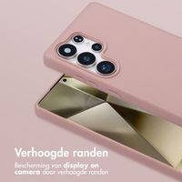 Selencia Siliconen hoesje met afneembaar koord Samsung Galaxy S25 Ultra - Sand Pink