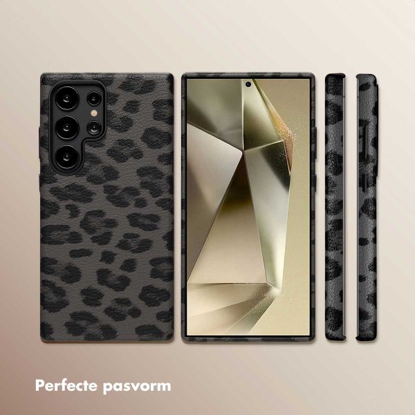 Selencia Sabi Backcover Panterprint met MagSafe Samsung Galaxy S24 Ultra - Midnight Black