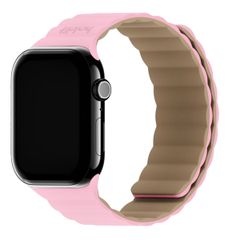 Holdit Siliconen bandje magneet Apple Watch Series 1 - 9 / SE (38/40/41 mm) | Series 10 / 11 (42 mm) - Pink / Beige