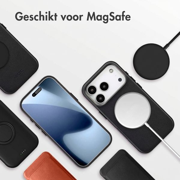 Accezz MagSafe Leather Backcover Apple iPhone 17 Pro - Onyx Black