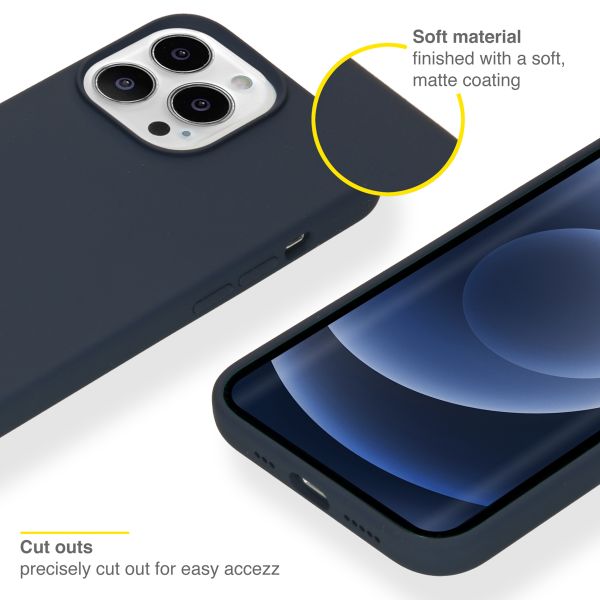 Accezz Liquid Silicone Backcover Apple iPhone 13 Pro - Donkerblauw