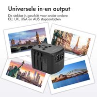 imoshion Universele wereldstekker - 3x USB-C & USB-A - Zwart