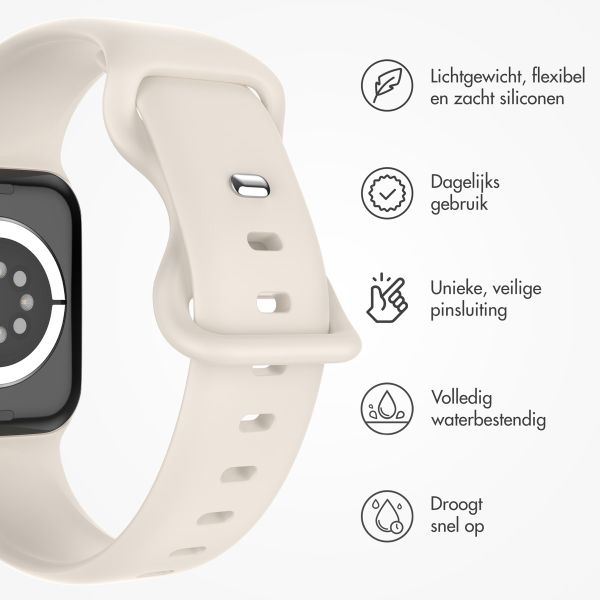 imoshion Siliconen⁺ bandje Apple Watch Series 1 t/m 11 / SE / Ultra (44/45/46/49 mm) - Maat M/L - Starlight
