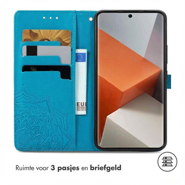 imoshion Mandala Bookcase Xiaomi Redmi Note 13 Pro Plus (5G) - Turquoise