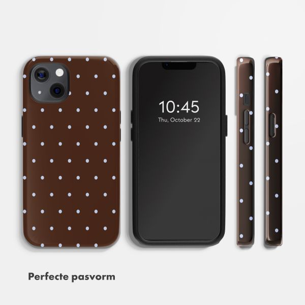 Selencia Vivid Backcover Apple iPhone 13 / 13 Pro - Happy Dots Chocolate