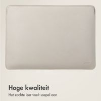 Accezz Leather Laptop hoes Apple MacBook 14 inch - Laptopsleeve - Beige
