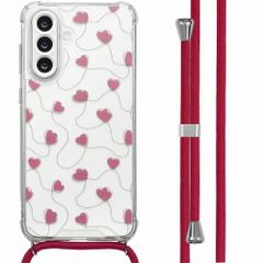 imoshion Design hoesje met koord Samsung Galaxy A56 - Dusty Rose Connected Hearts