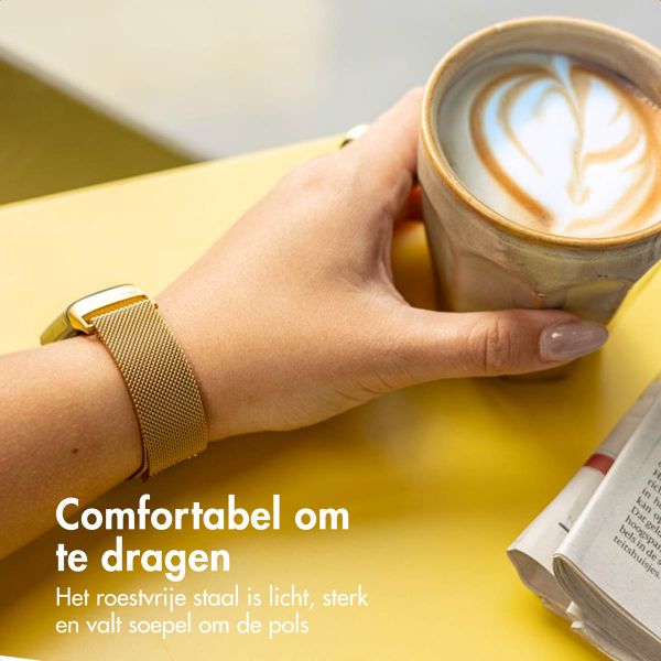 imoshion Milanees magnetisch bandje Fitbit Charge 5 - Maat S - Goud