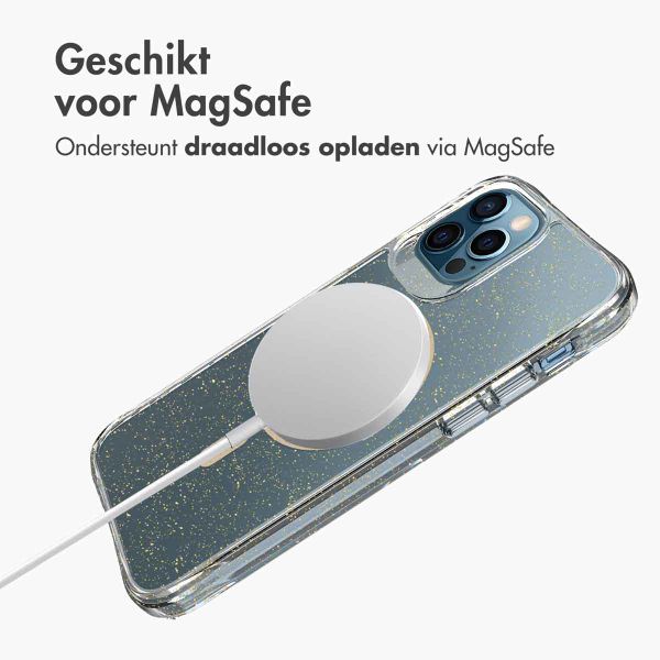 imoshion Clear Glitter Backcover met MagSafe Apple iPhone 12 (Pro) - Goud