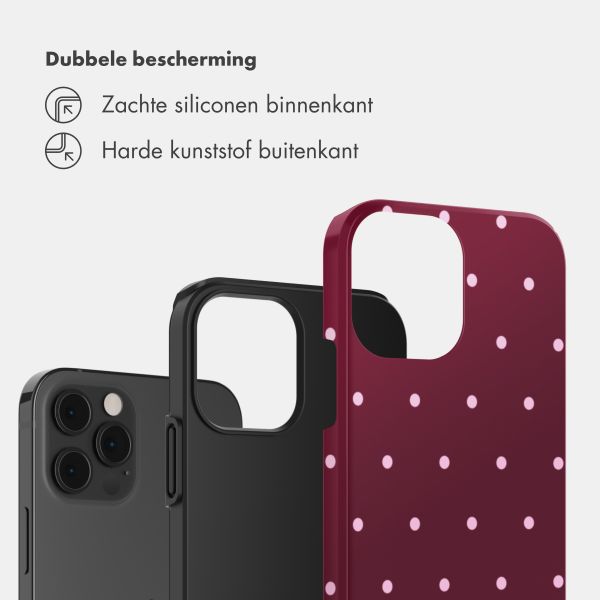 Selencia Vivid Backcover Apple iPhone 12 (Pro) - Happy Dots Burgundy