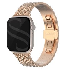 Selencia Stalen draak band Apple Watch Series 1 t/m 9 / SE (38/40/41 mm) | Series 10 (42 mm) - Rose Goud