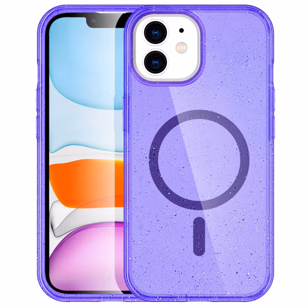 imoshion Sparkle Backcover met MagSafe Apple iPhone 12 (Pro) - Glitter Paars