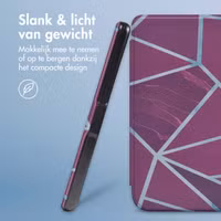 imoshion Design Slim Hard Case Sleepcover met stand Kobo Libra Colour - Bordeaux Graphic