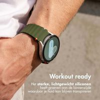 imoshion Wave Siliconenband Samsung Galaxy Watch 4 / 5 / 6 / 7 / FE (20 mm) - Donkergroen