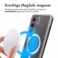 imoshion Clear Glitter Backcover met MagSafe Samsung Galaxy S24 - Zilver