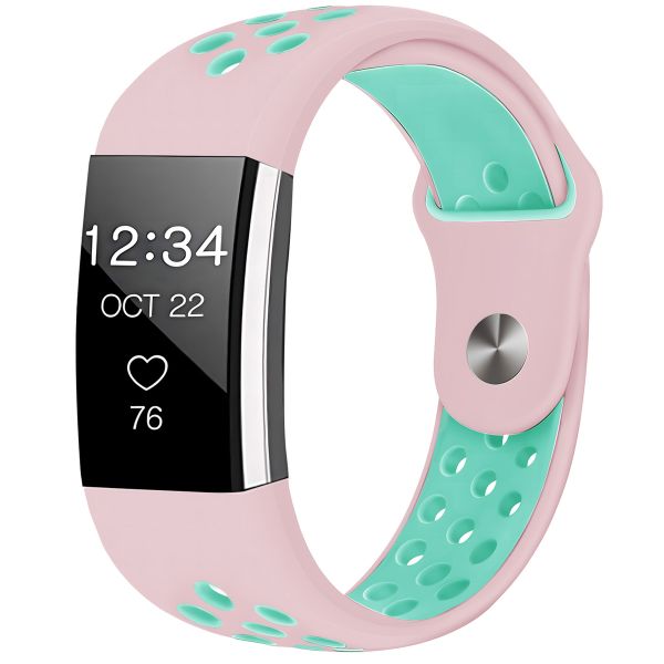 imoshion Siliconen sport bandje Fitbit Charge 2 - Roze  /  Mintgroen