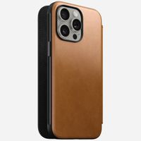 Nomad Modern Leather Folio Bookcase iPhone 15 Pro Max - English Tan