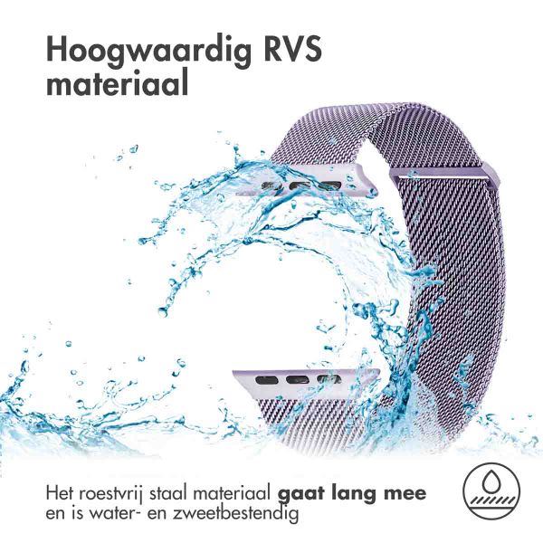 imoshion Milanees magnetisch bandje Apple Watch Series 1 - 11 / SE / Ultra (44/45/46/49 mm) - Maat M - Paars