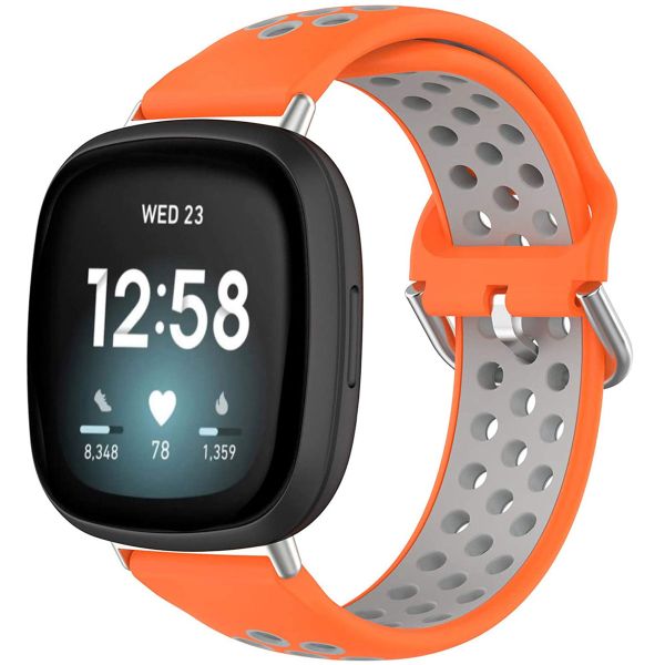 imoshion Siliconen sport bandje Fitbit Versa 4 / 3 / Sense (2) - Oranje/Grijs