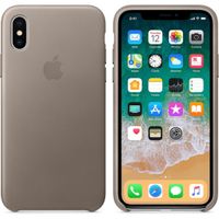 Apple Leather Backcover iPhone X - Taupe