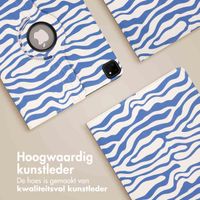imoshion 360° Draaibare Design Bookcase Apple iPad Pro 12.9 (2018/2020/2021/2022) - White Blue Stripes