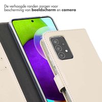 Selencia Echt Leren Bookcase Samsung Galaxy A52(s) (5G/4G) - Greige