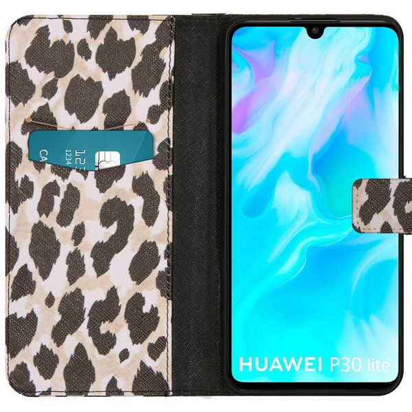 imoshion Design Softcase Bookcase Huawei P30 Lite - Golden Leopard