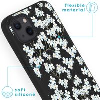 imoshion Design hoesje iPhone 13 - Bloem - Wit / Zwart