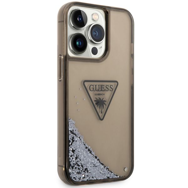 Guess Liquid Glitter Backcover iPhone 14 Pro - Zwart