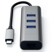 Satechi Aluminium USB Hub | USB-C naar 3x USB-A en ethernet - Space Grey