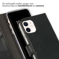 Selencia Echt Leren Bookcase Apple iPhone 12 Mini - Zwart