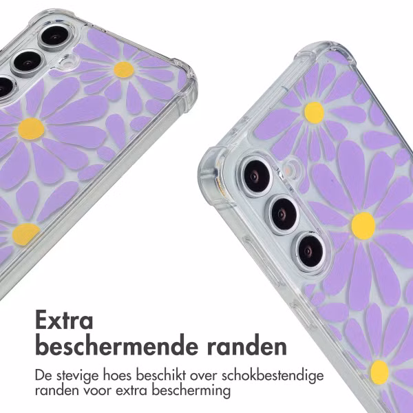 imoshion Design hoesje met koord Samsung Galaxy S24 FE - Tropical Violet Flowers Connect