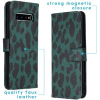 imoshion Design Softcase Bookcase Samsung Galaxy S10 - Green Leopard