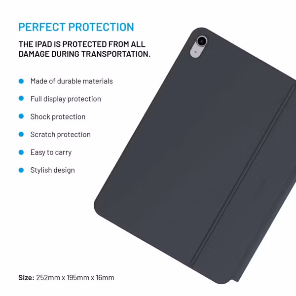 Fixed Typee QWERTY keyboard case Apple iPad 11 (2025) 11 inch A16 / iPad 10 (2022) 10.9 inch - Zwart